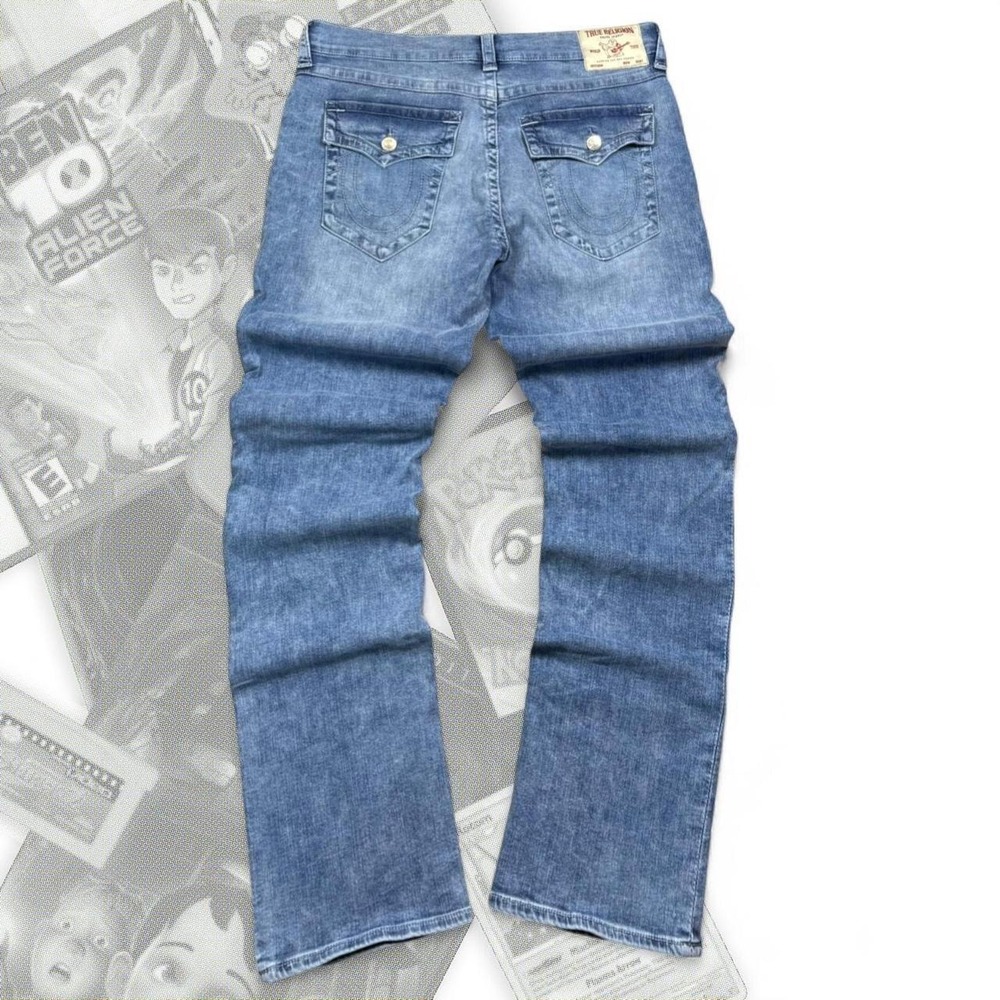 Deadstock Blue True Religion Western Baggy Bootcut Relaxed Straight Denim Jeans